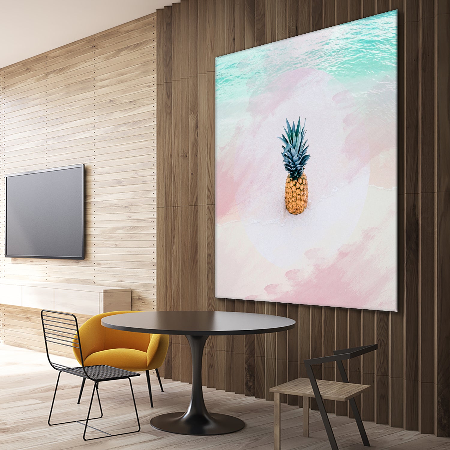 Pineapple on the beach by mmarta bc on GIANT ART - pink digital painting