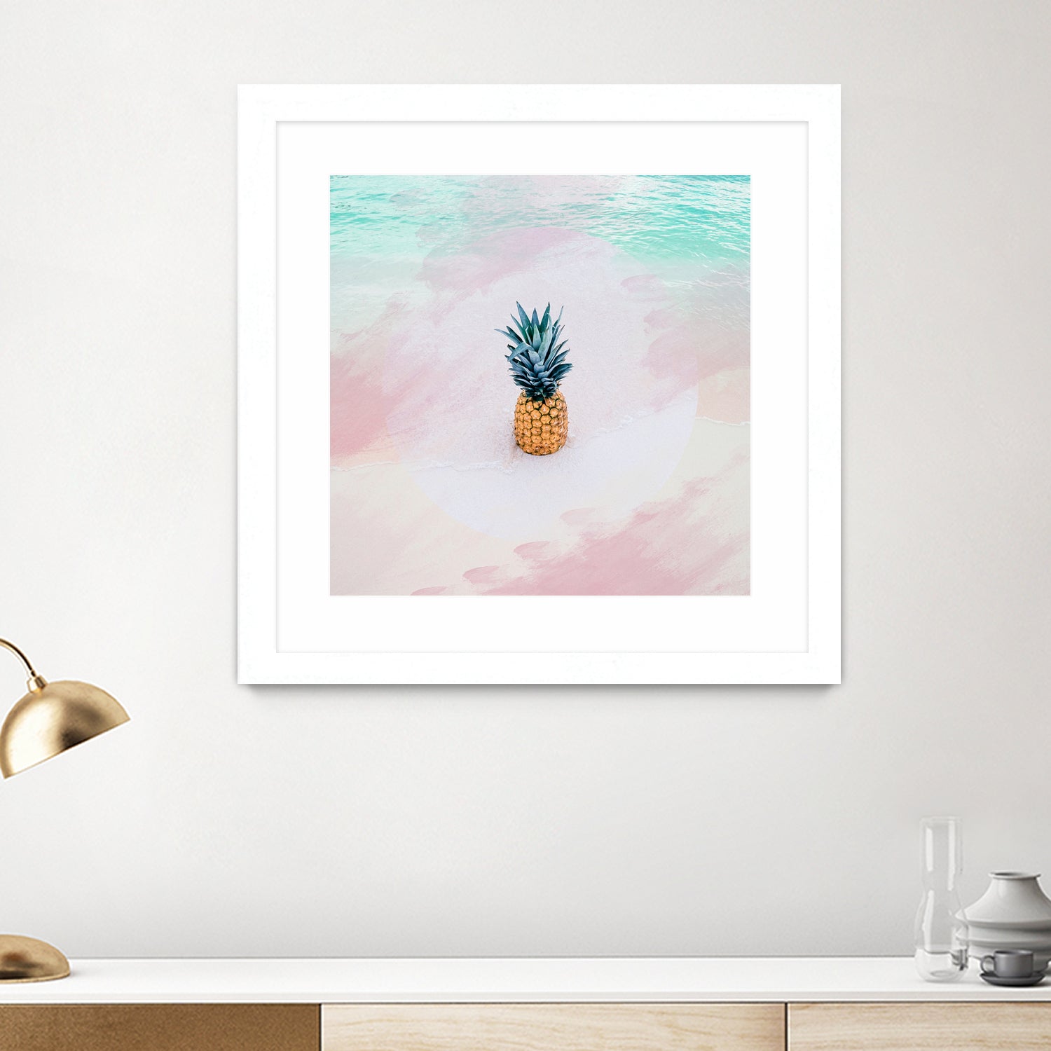 Pineapple on the beach by mmarta bc on GIANT ART - pink digital painting