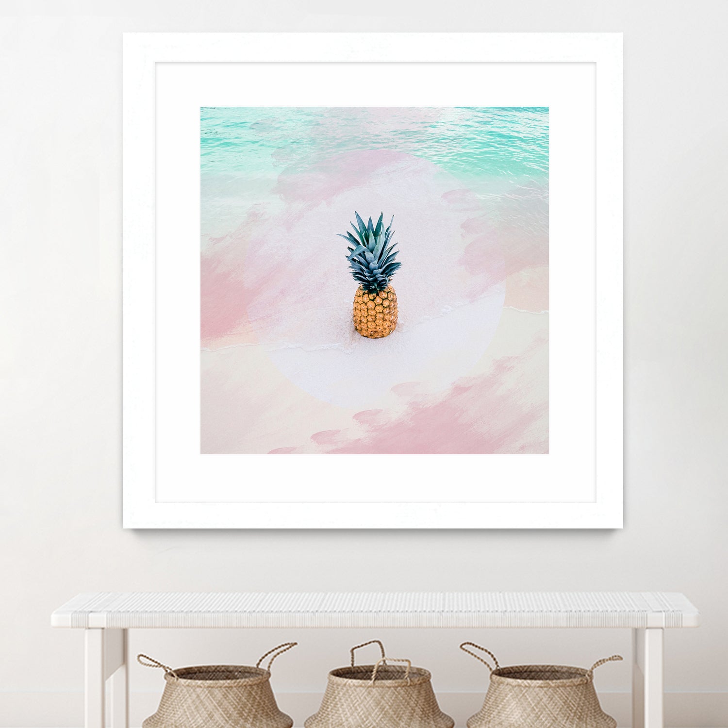 Pineapple on the beach by mmarta bc on GIANT ART - pink digital painting