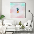 Pineapple on the beach by mmarta bc on GIANT ART - pink digital painting