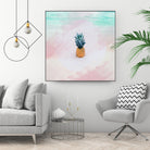 Pineapple on the beach by mmarta bc on GIANT ART - pink digital painting