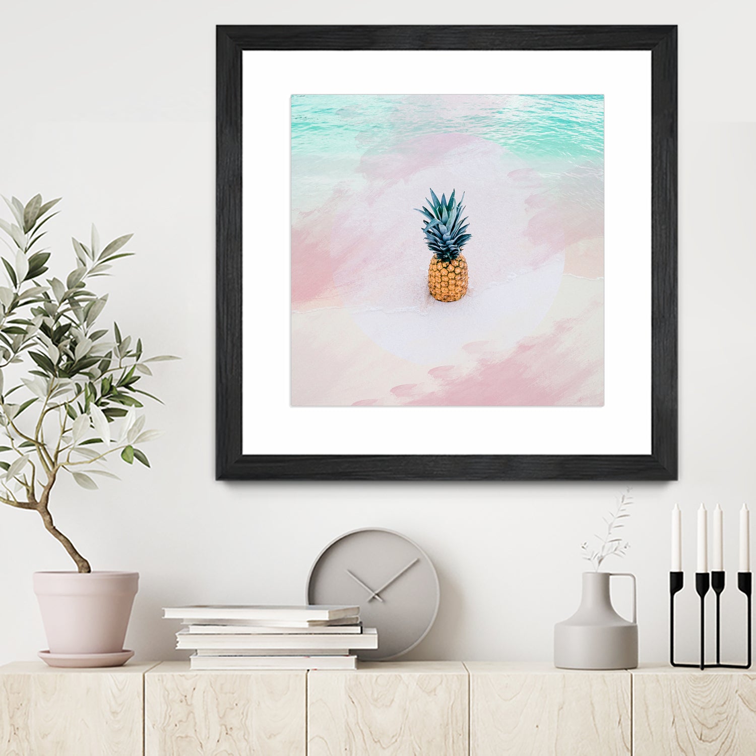 Pineapple on the beach by mmarta bc on GIANT ART - pink digital painting