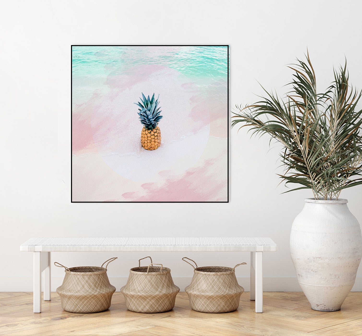 Pineapple on the beach by mmarta bc on GIANT ART - pink digital painting