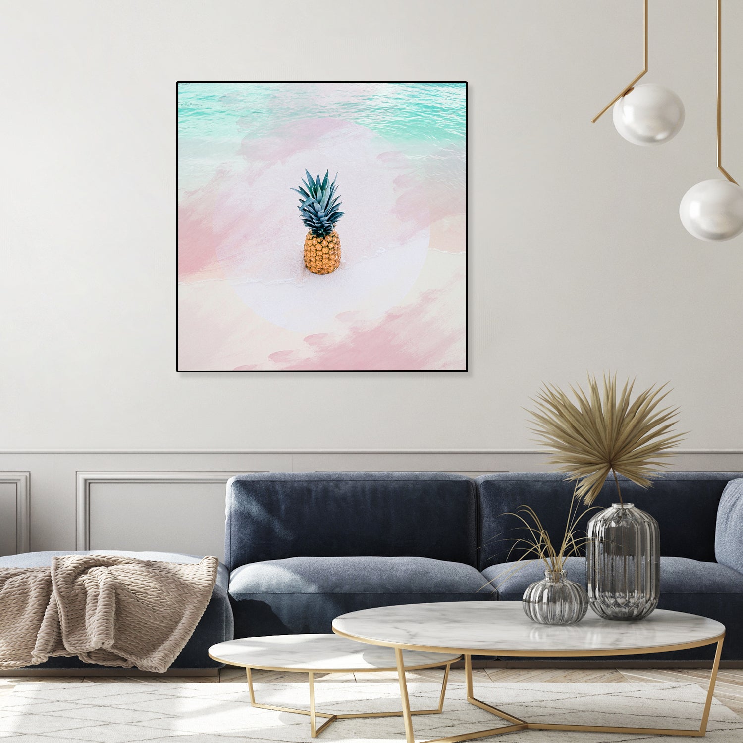 Pineapple on the beach by mmarta bc on GIANT ART - pink digital painting