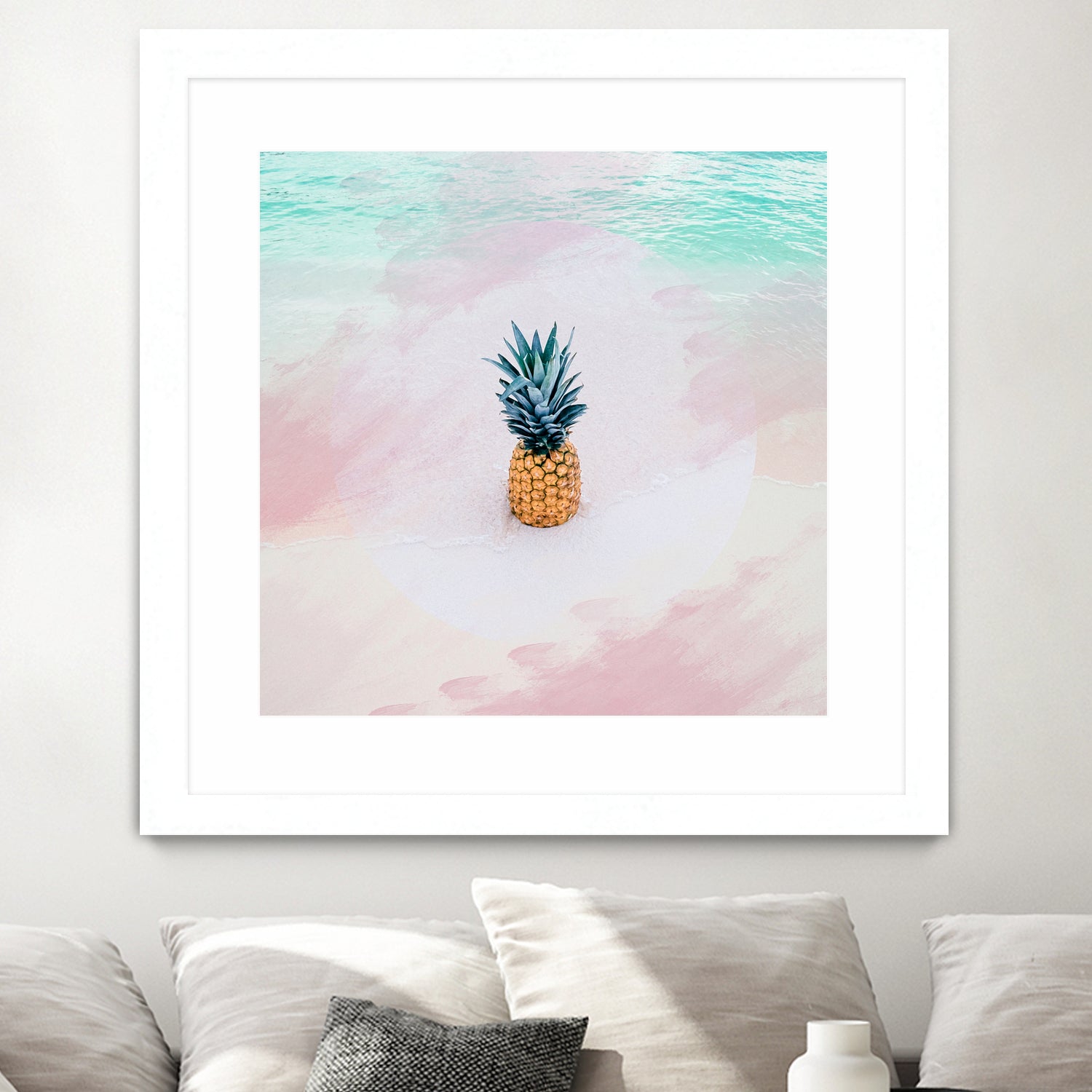 Pineapple on the beach by mmarta bc on GIANT ART - pink digital painting