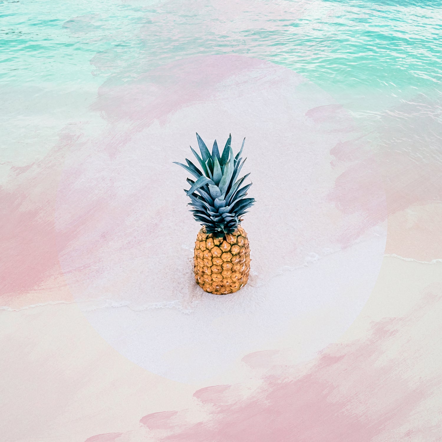 Pineapple on the beach by mmarta bc on GIANT ART - pink digital painting