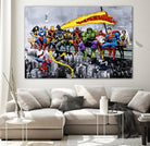 More Marvel & DC Superheroes Lunch Atop A Skyscraper by Dan Avenell on GIANT ART - gray digital painting