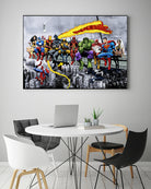 More Marvel & DC Superheroes Lunch Atop A Skyscraper by Dan Avenell on GIANT ART - gray digital painting