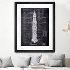 Rocket blueprints by map collection on GIANT ART - black mixed media