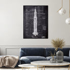 Rocket blueprints by map collection on GIANT ART - black mixed media