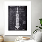 Rocket blueprints by map collection on GIANT ART - black mixed media