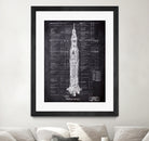 Rocket blueprints by map collection on GIANT ART - black mixed media