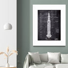 Rocket blueprints by map collection on GIANT ART - black mixed media