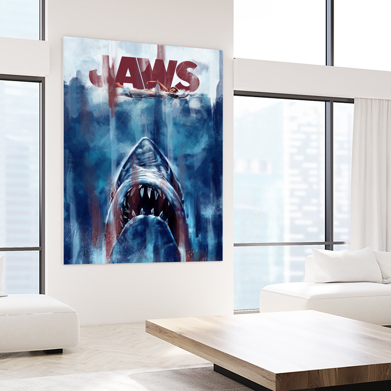 Jaws by Dmitry Belov on GIANT ART - blue digital drawing