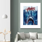 Jaws by Dmitry Belov on GIANT ART - blue digital drawing