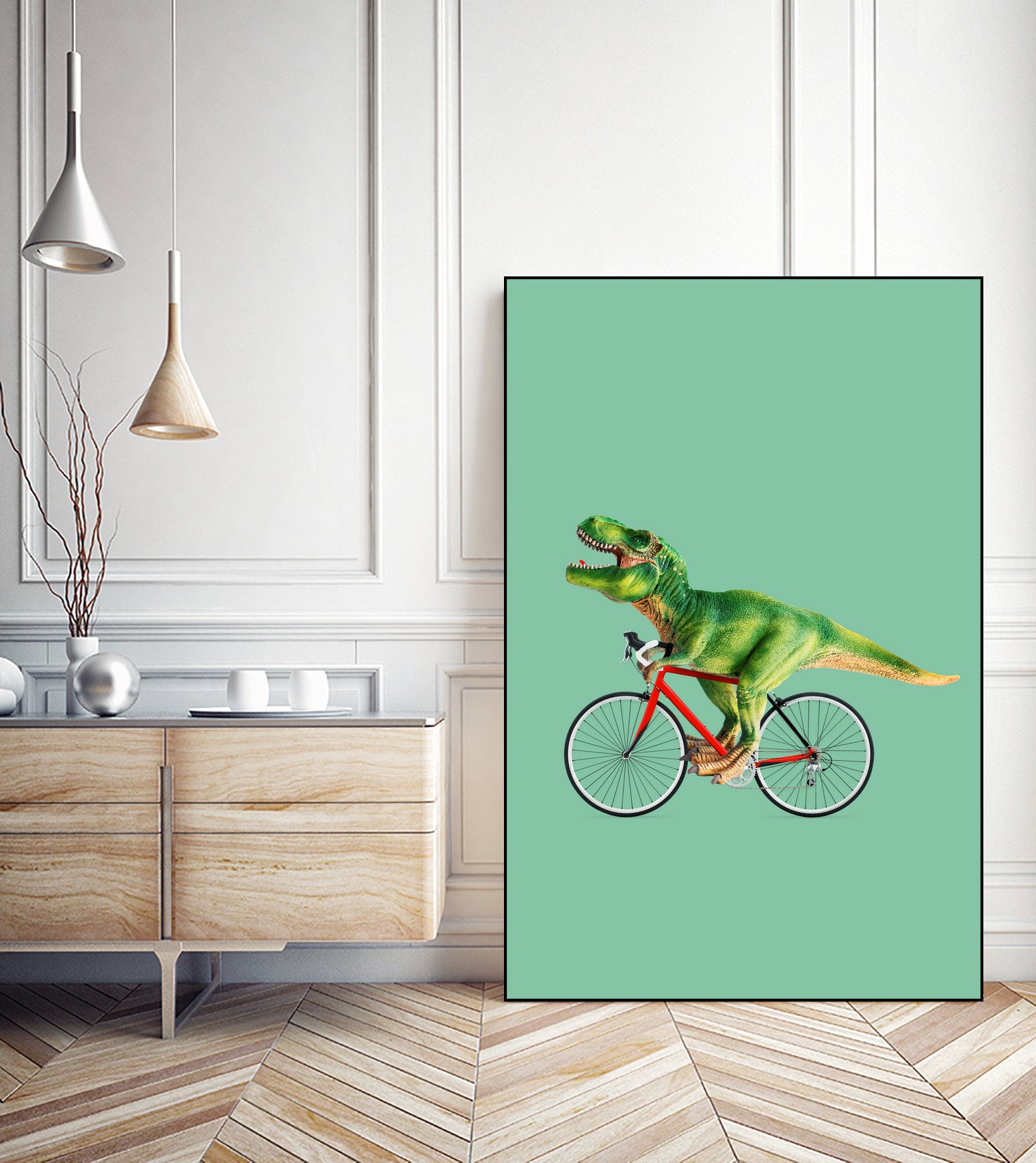 T-REX BIKE by Jonas Loose on GIANT ART - green photo manipulation