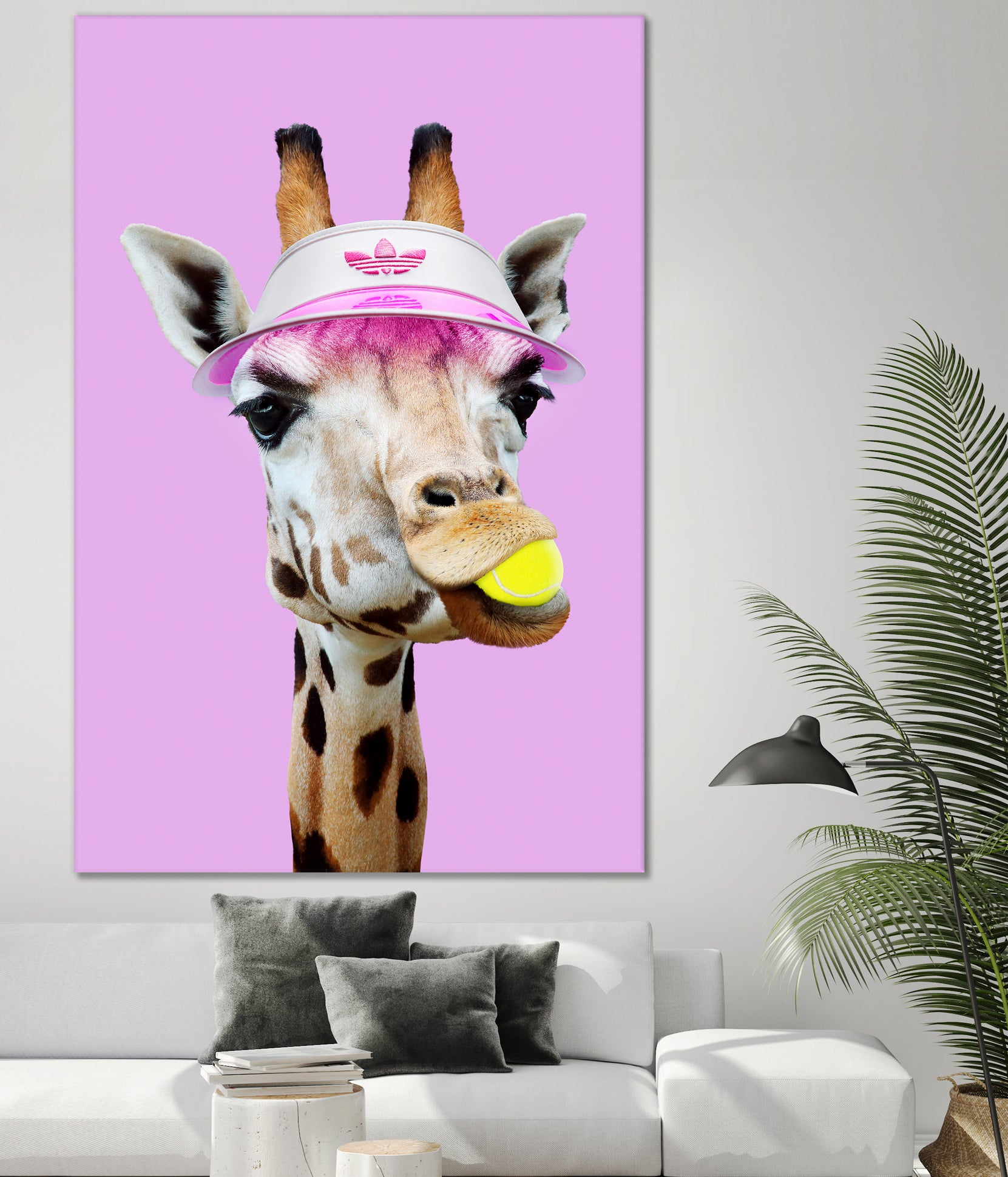 TENNIS GIRAFFE by Jonas Loose on GIANT ART - fuchsia photo manipulation