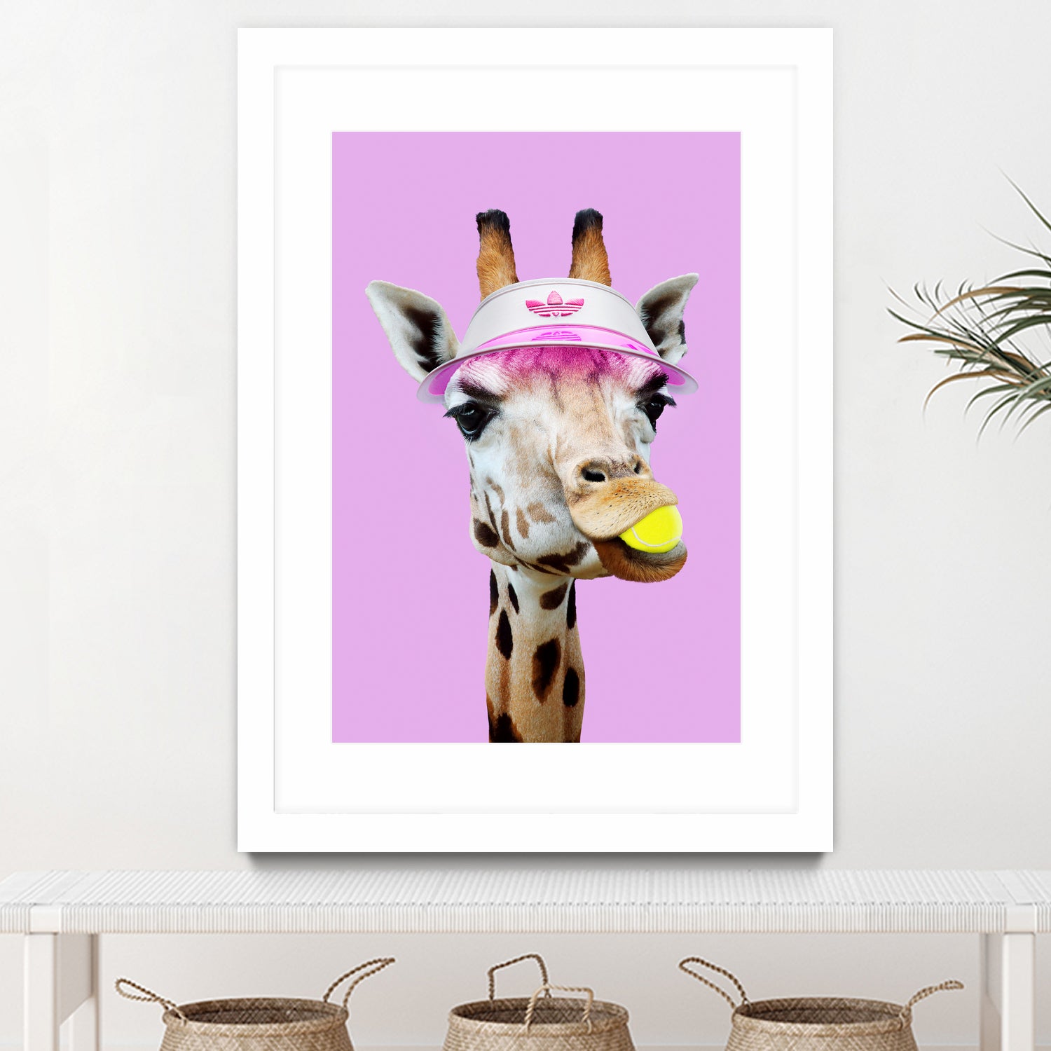 TENNIS GIRAFFE by Jonas Loose on GIANT ART - fuchsia photo manipulation