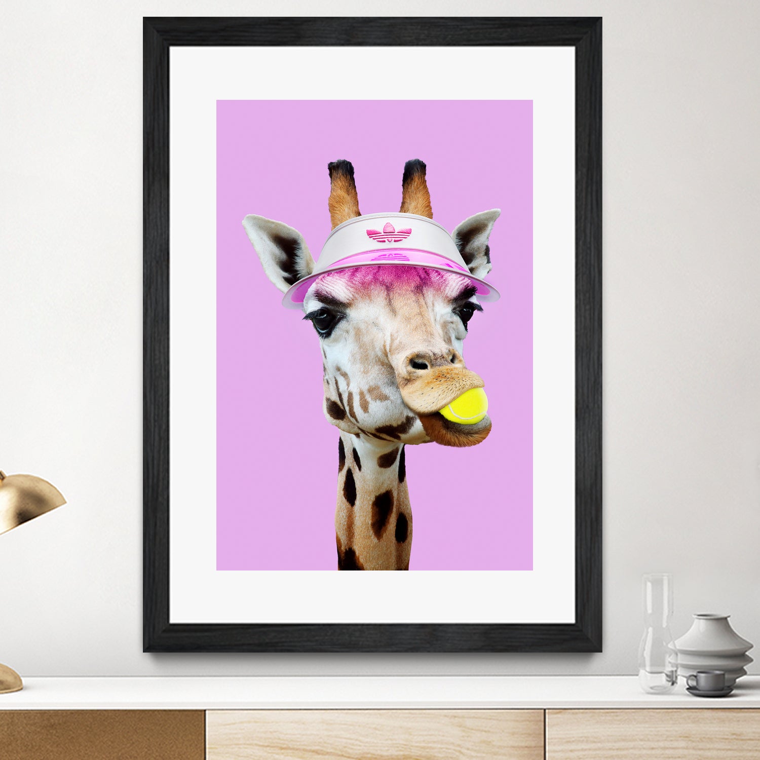 TENNIS GIRAFFE by Jonas Loose on GIANT ART - fuchsia photo manipulation