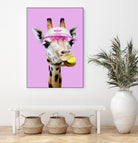 TENNIS GIRAFFE by Jonas Loose on GIANT ART - fuchsia photo manipulation