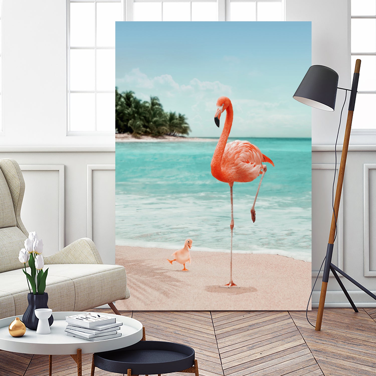 WANNABE FLAMINGO by Jonas Loose on GIANT ART - blue photo manipulation