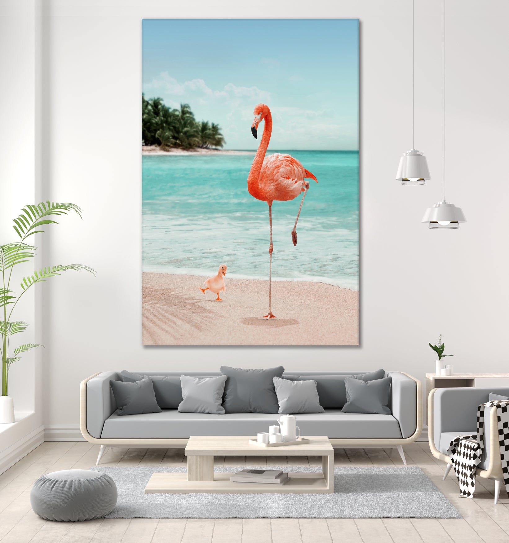 WANNABE FLAMINGO by Jonas Loose on GIANT ART - blue photo manipulation