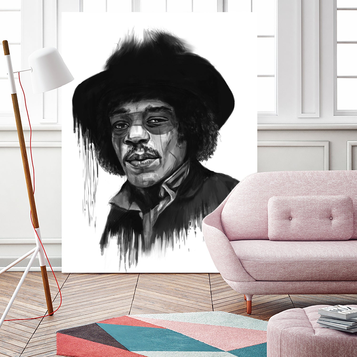 Hendrix by Solti Balázs on GIANT ART - white digital painting