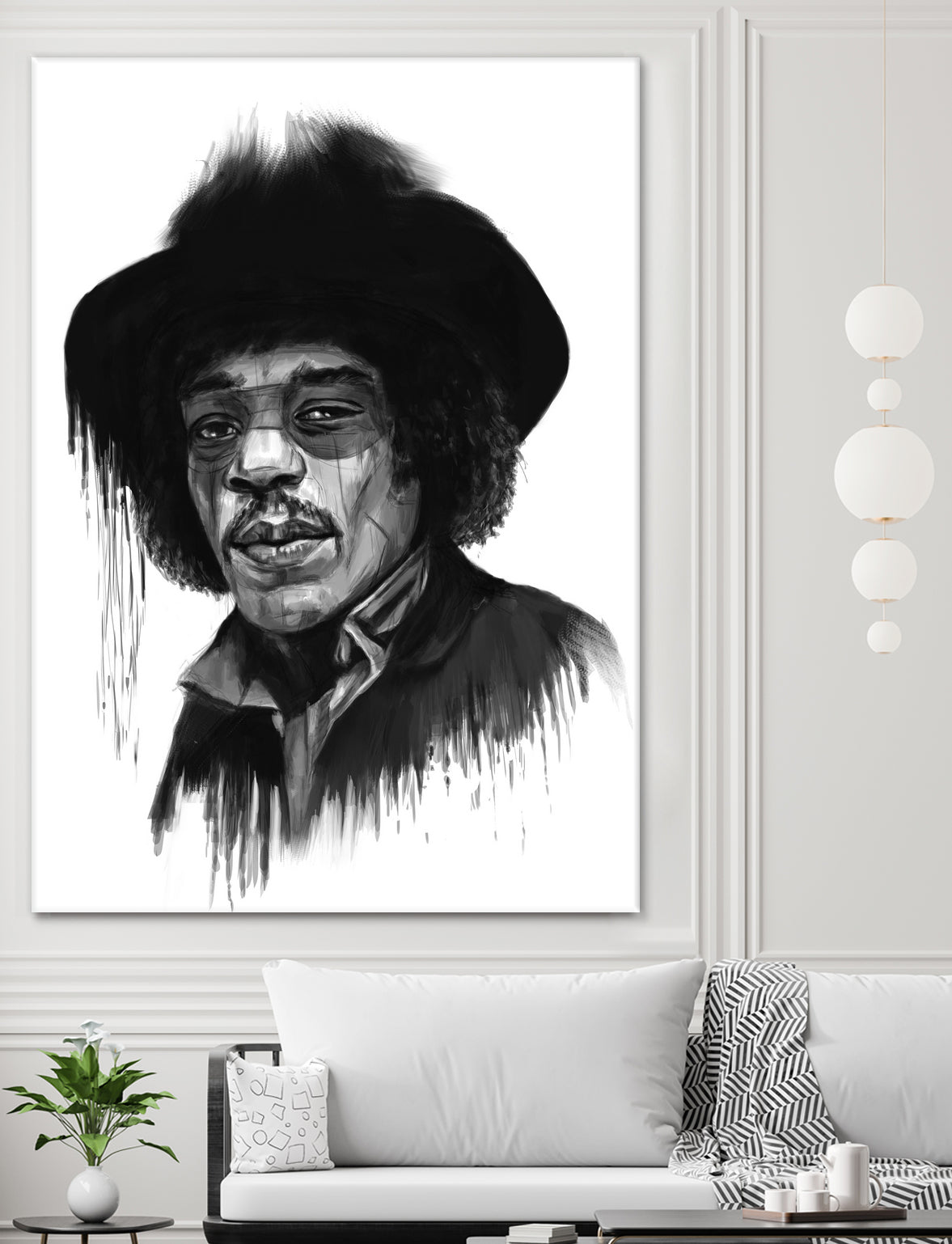 Hendrix by Solti Balázs on GIANT ART - white digital painting