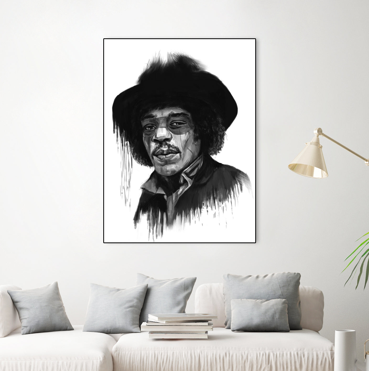 Hendrix by Solti Balázs on GIANT ART - white digital painting