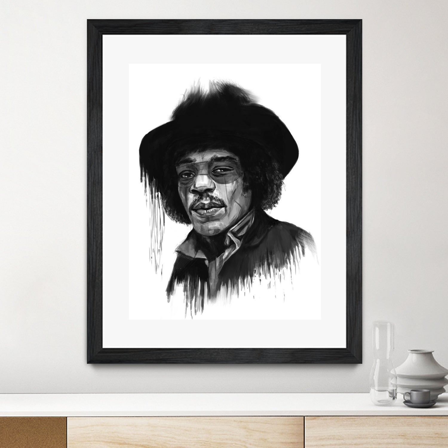 Hendrix by Solti Balázs on GIANT ART - white digital painting