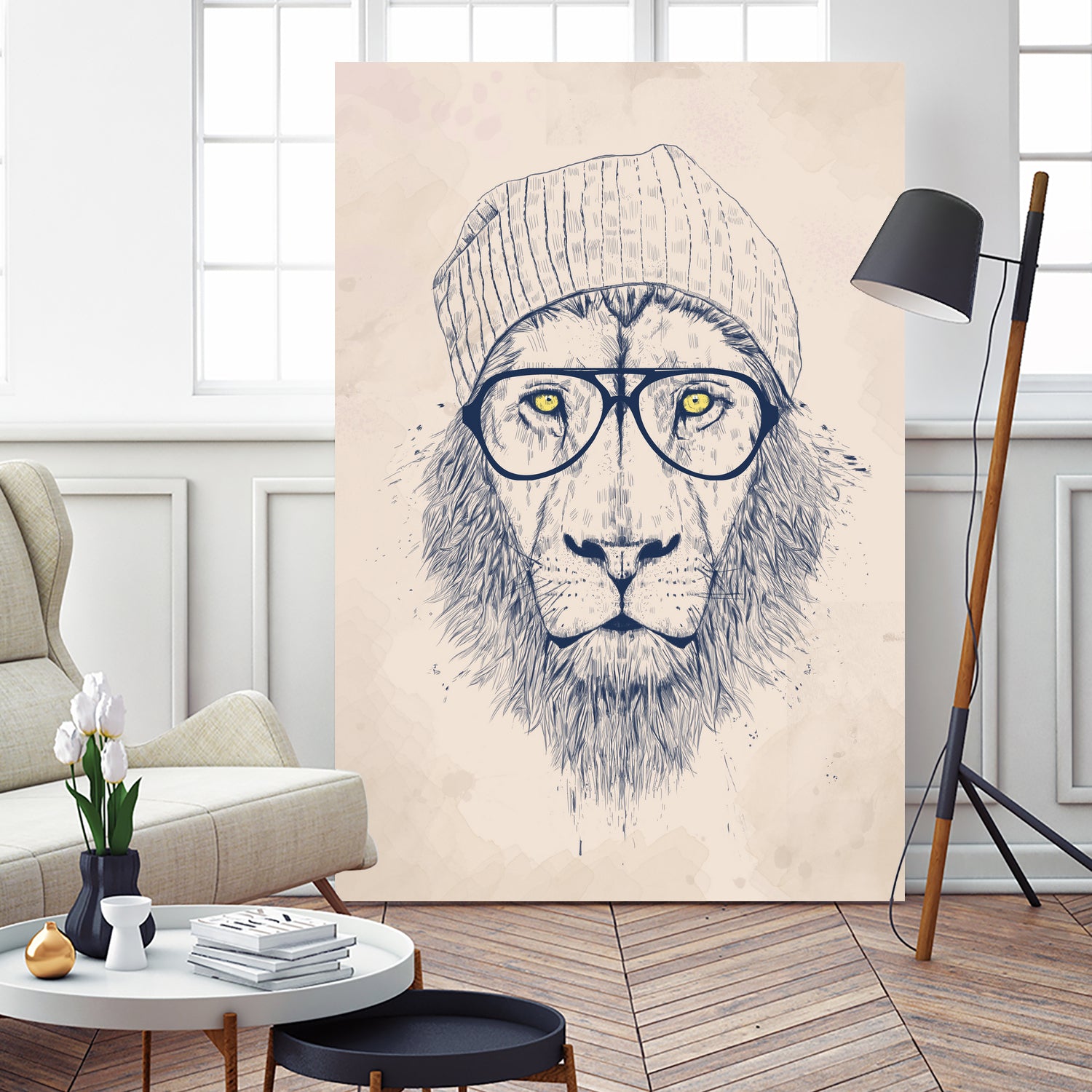 Cool lion by Solti Balázs on GIANT ART - brown digital painting