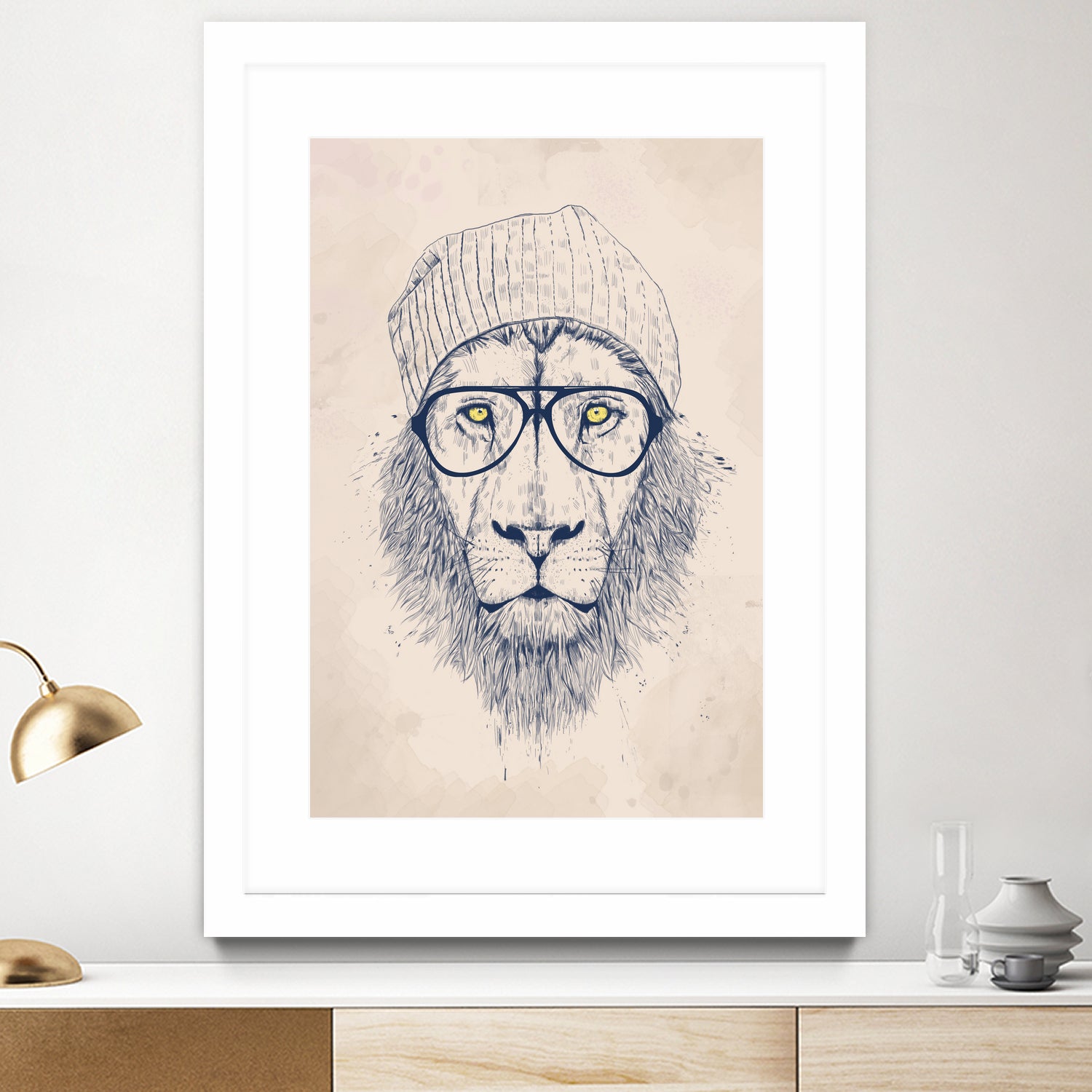 Cool lion by Solti Balázs on GIANT ART - brown digital painting