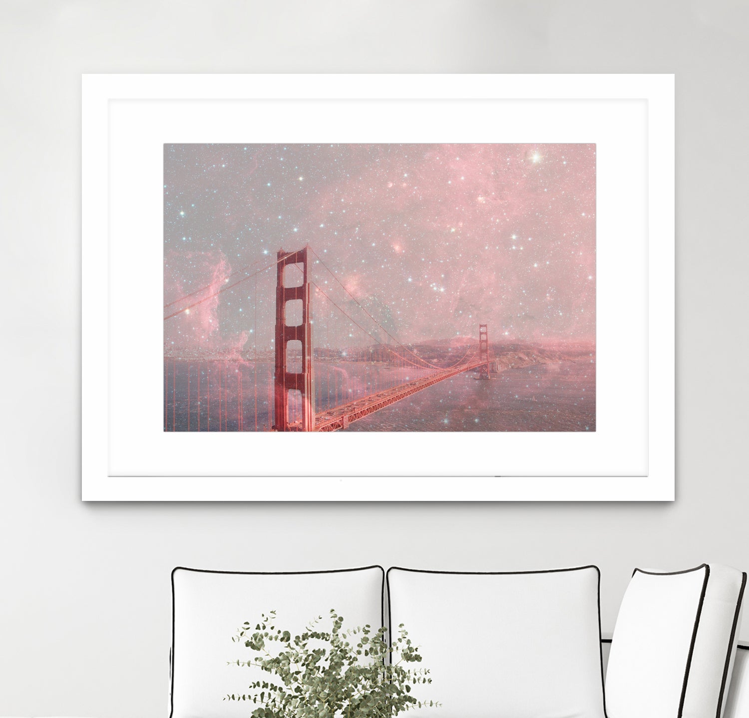 Stardust Covering San Francisco by Bianca Green on GIANT ART - pink photo illustration