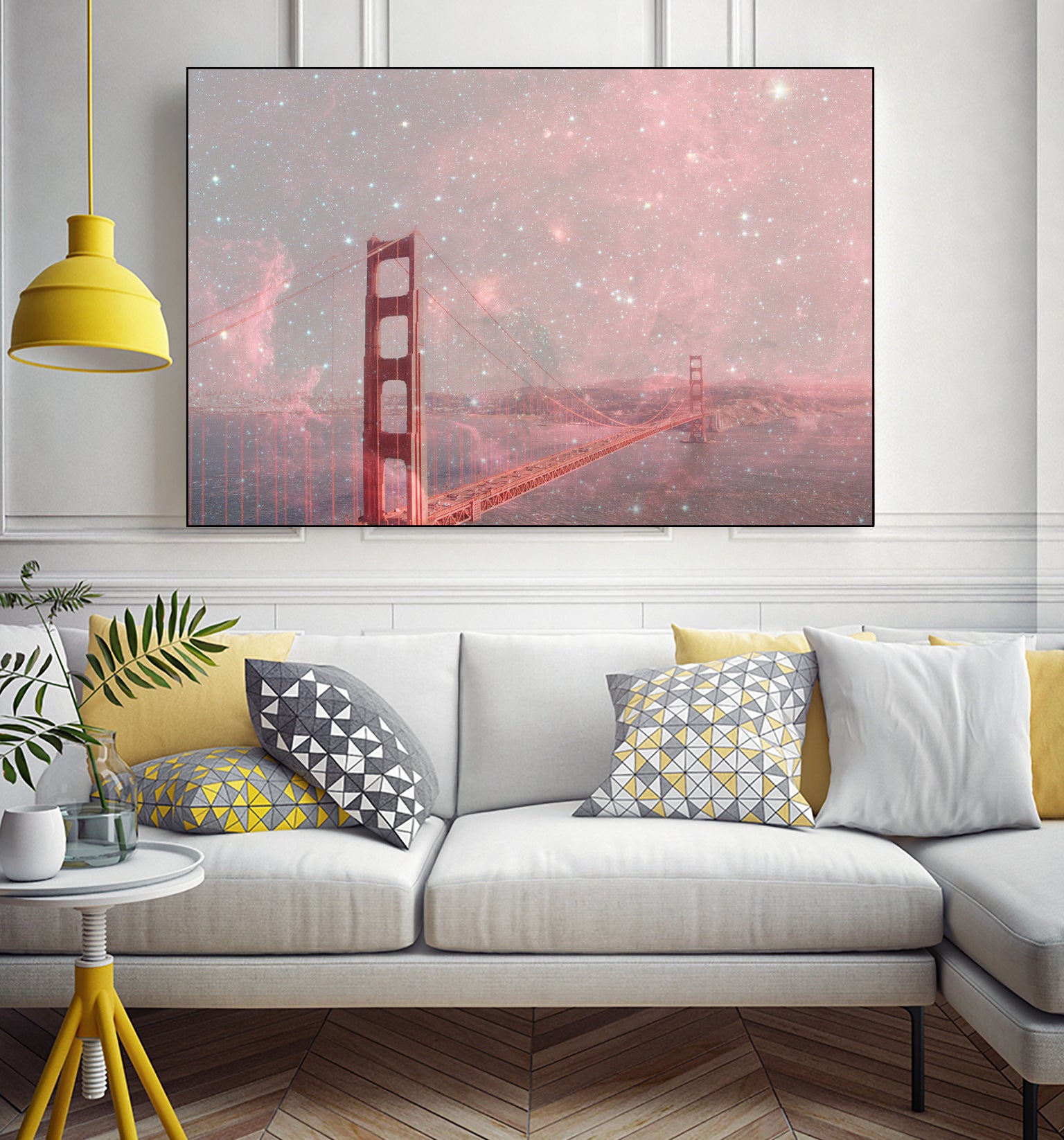 Stardust Covering San Francisco by Bianca Green on GIANT ART - pink photo illustration