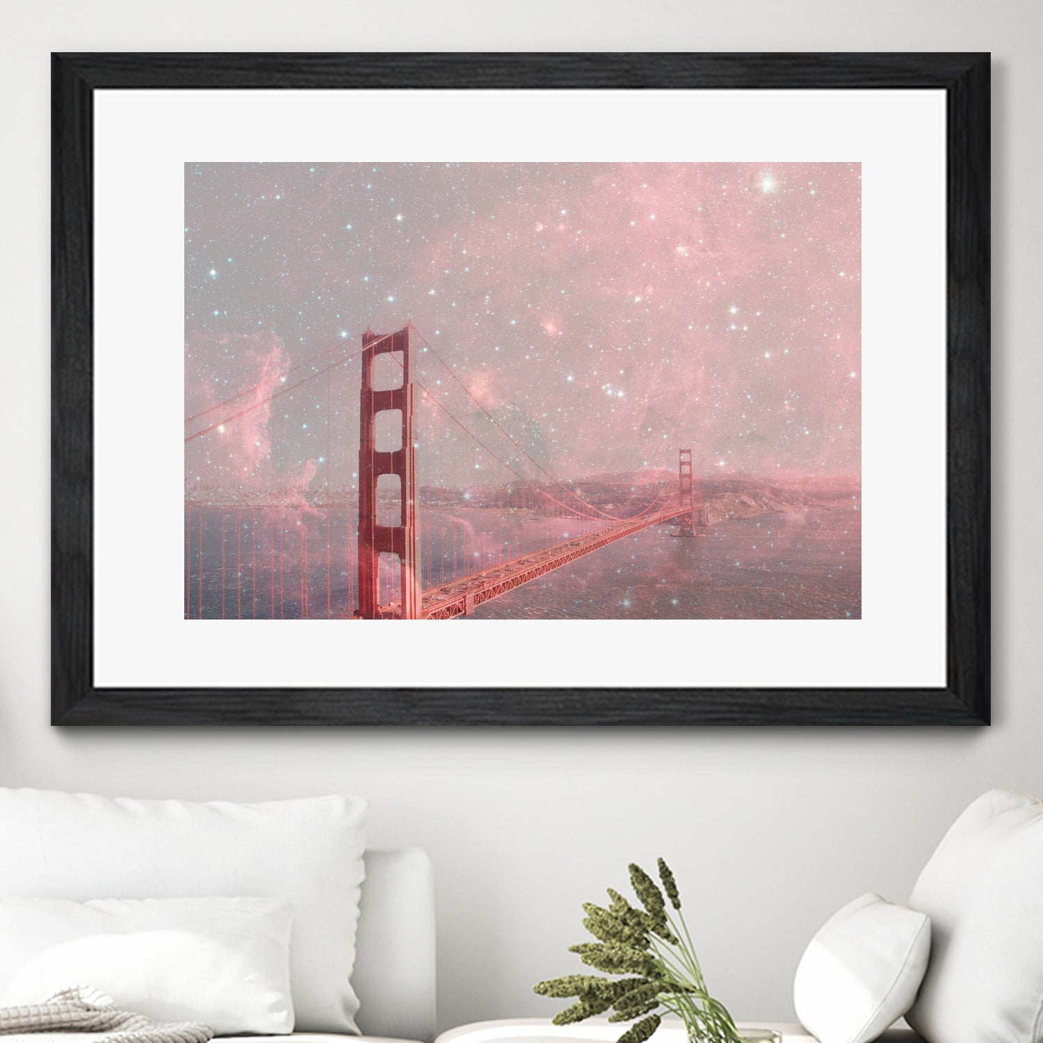 Stardust Covering San Francisco by Bianca Green on GIANT ART - pink photo illustration