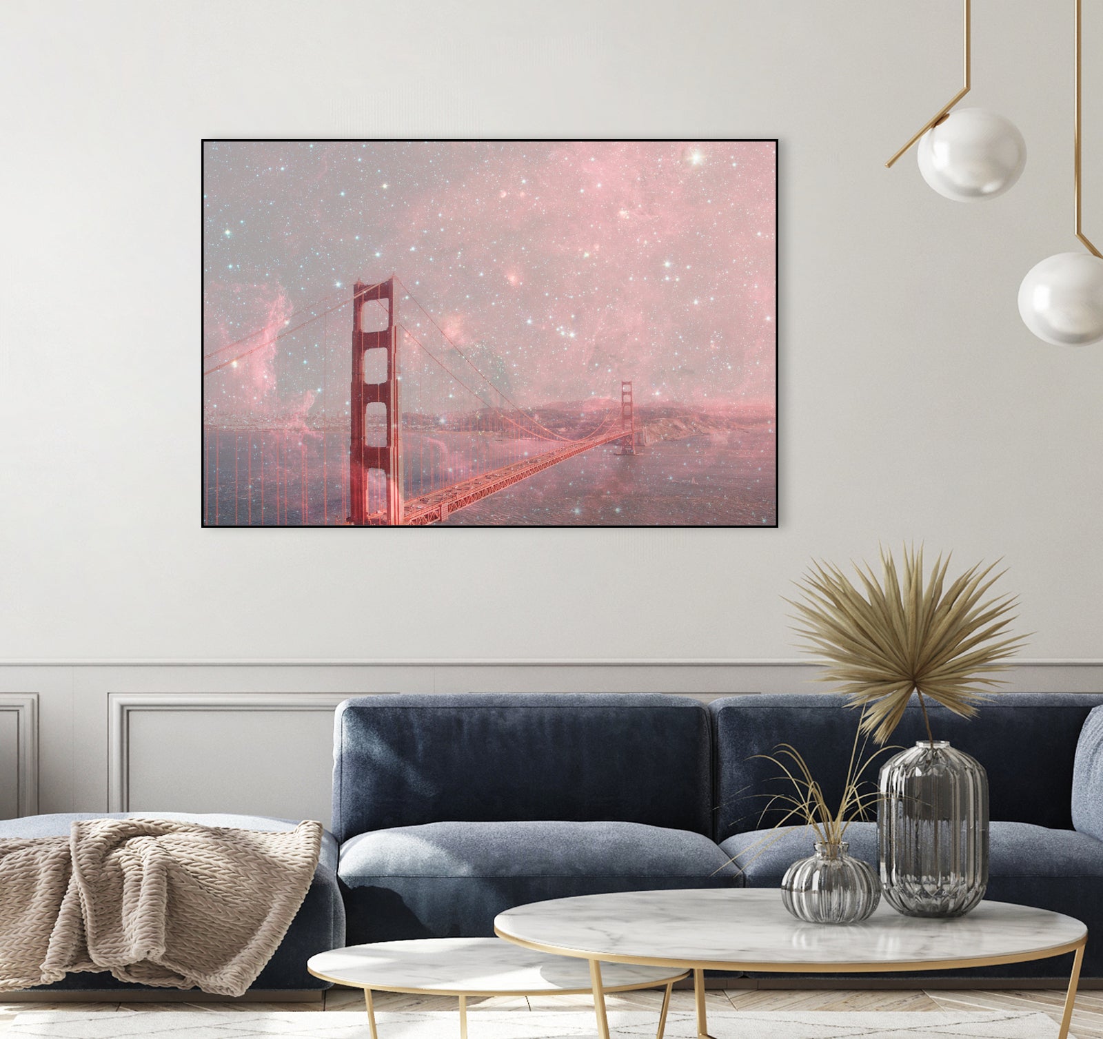 Stardust Covering San Francisco by Bianca Green on GIANT ART - pink photo illustration