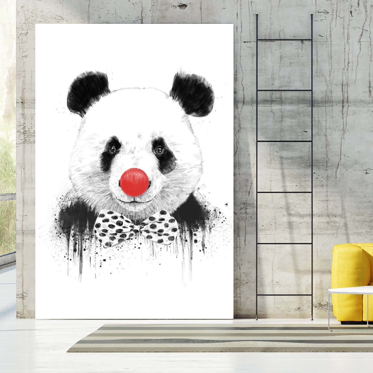 Clown panda by Solti Balázs on GIANT ART - black mixed media