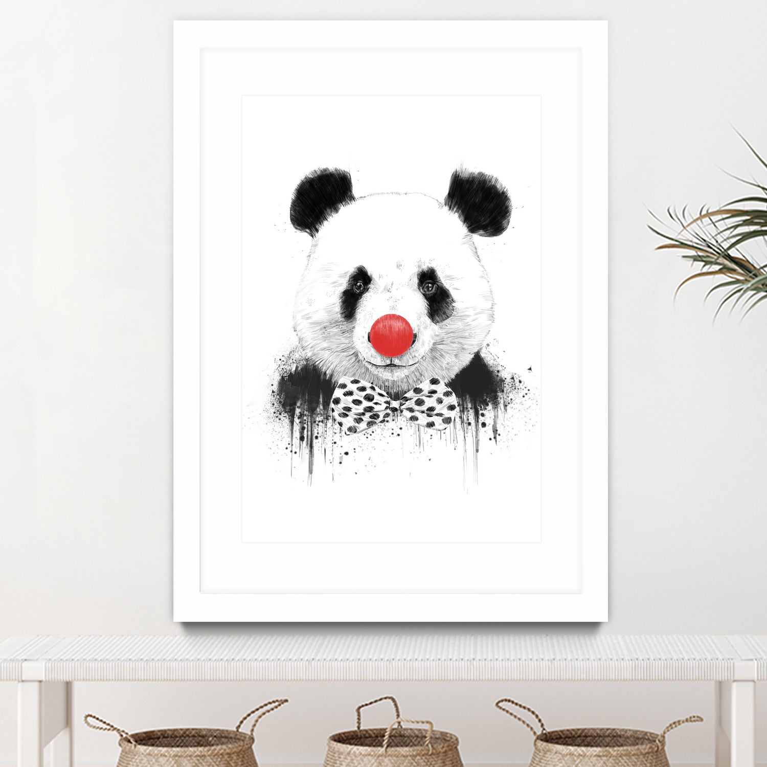 Clown panda by Solti Balázs on GIANT ART - black mixed media