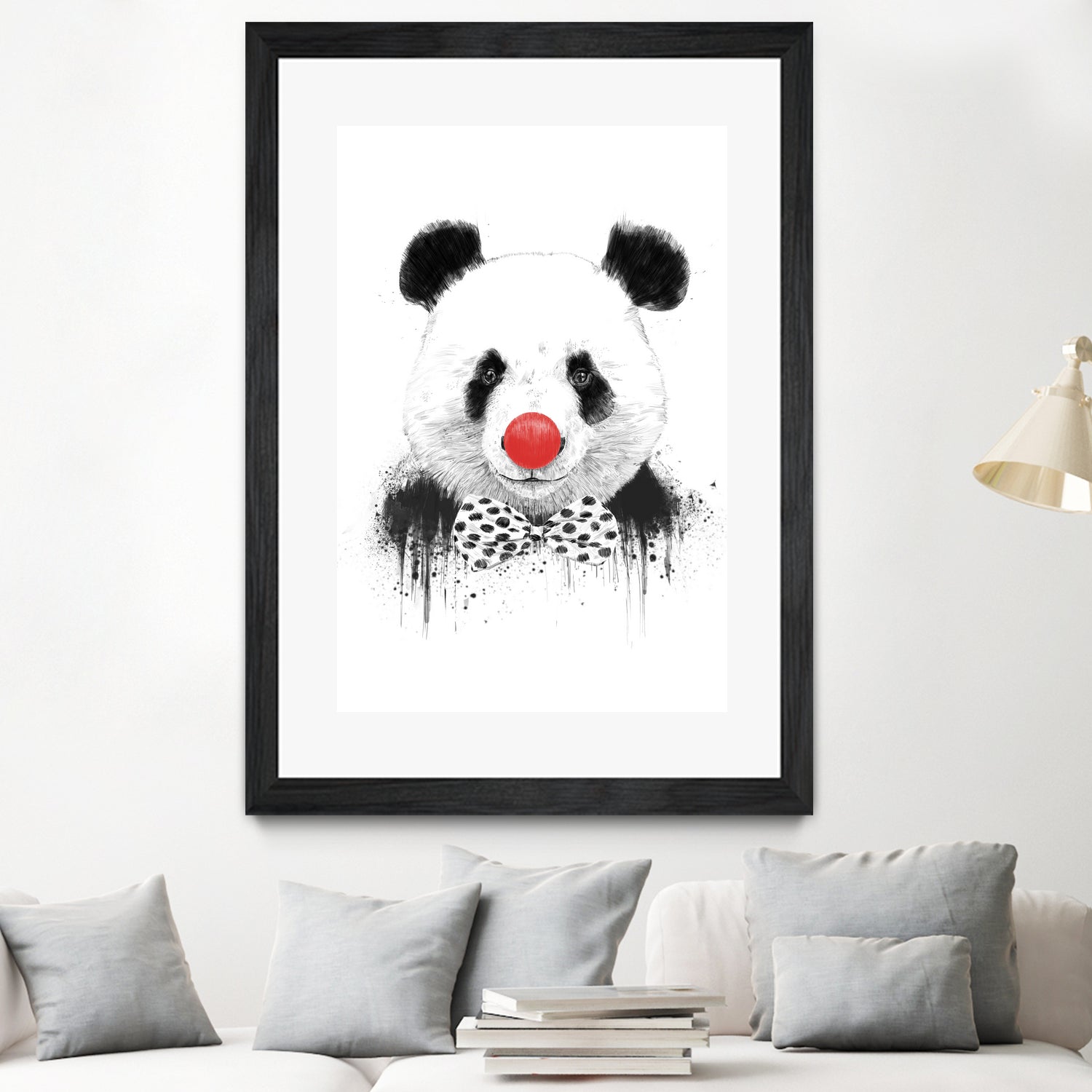 Clown panda by Solti Balázs on GIANT ART - black mixed media