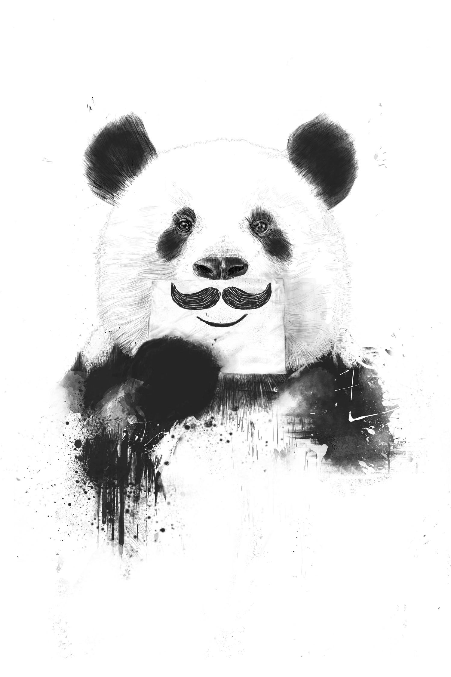 Funny panda by Solti Balázs on GIANT ART - white digital drawing