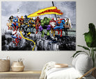 More Marvel & DC Superheroes Lunch Atop A Skyscraper by Dan Avenell on GIANT ART - gray digital painting