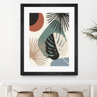 Minimal Yin Yang Monstera Fan Palm Finesse #1 #tropical by Anita & Bella Jantz on GIANT ART - green digital drawing