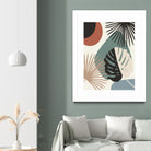 Minimal Yin Yang Monstera Fan Palm Finesse #1 #tropical by Anita & Bella Jantz on GIANT ART - green digital drawing