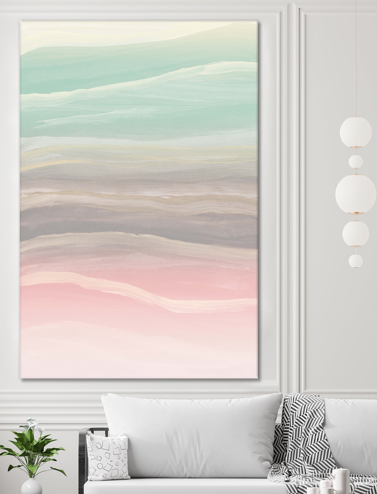 Pastel Watercolor Waves Abstract #1 #painting #decor #art by Anita & Bella Jantz on GIANT ART - pink digital painting