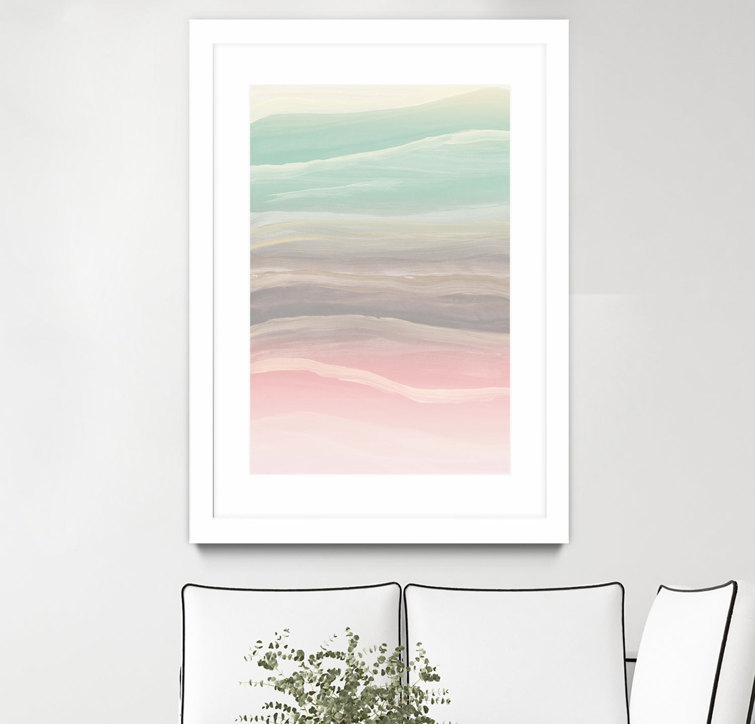 Pastel Watercolor Waves Abstract #1 #painting #decor #art by Anita & Bella Jantz on GIANT ART - pink digital painting