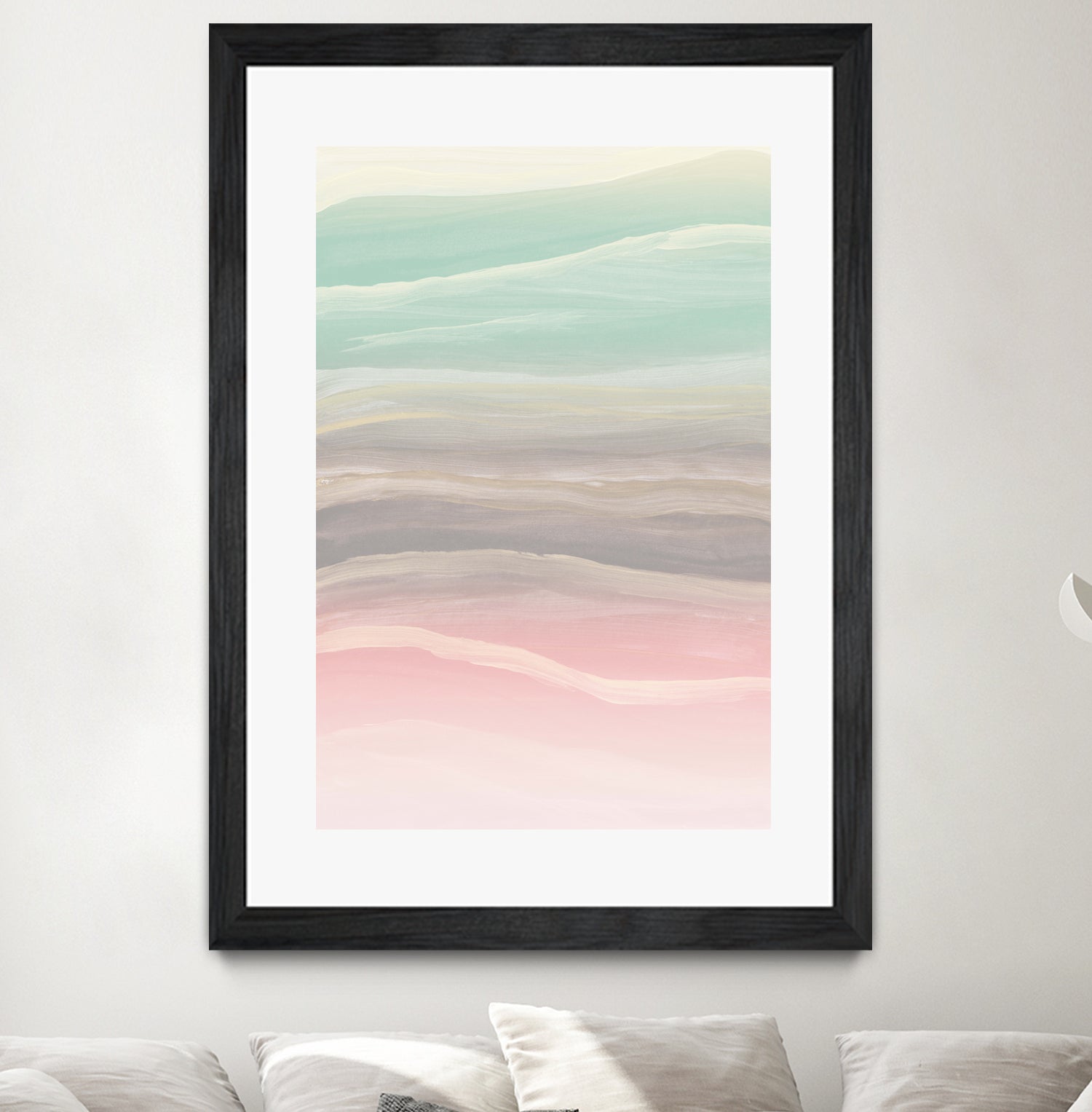 Pastel Watercolor Waves Abstract #1 #painting #decor #art by Anita & Bella Jantz on GIANT ART - pink digital painting