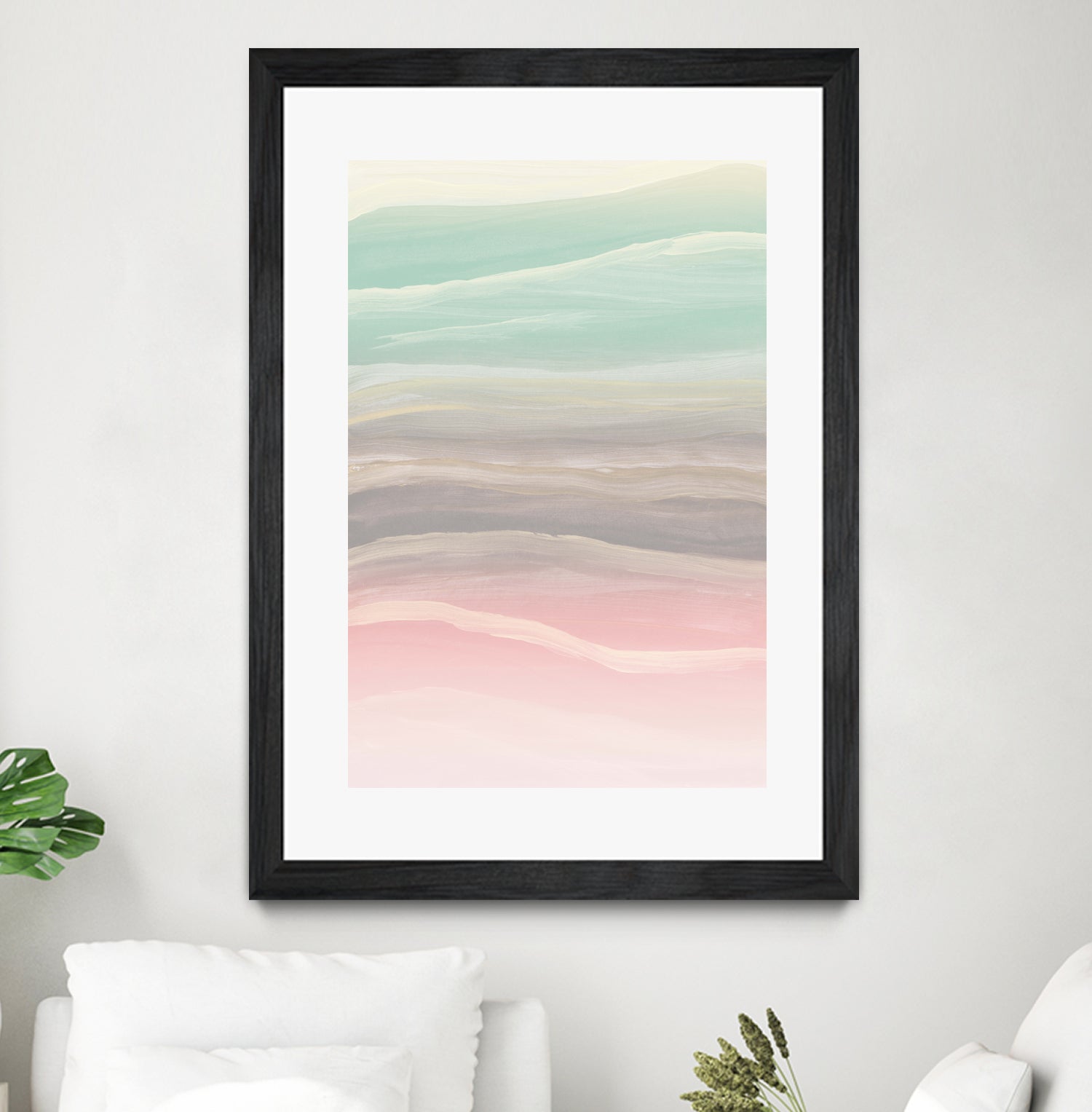 Pastel Watercolor Waves Abstract #1 #painting #decor #art by Anita & Bella Jantz on GIANT ART - pink digital painting