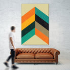 Mid Century Chevron by Studio North on GIANT ART - orange digital drawing