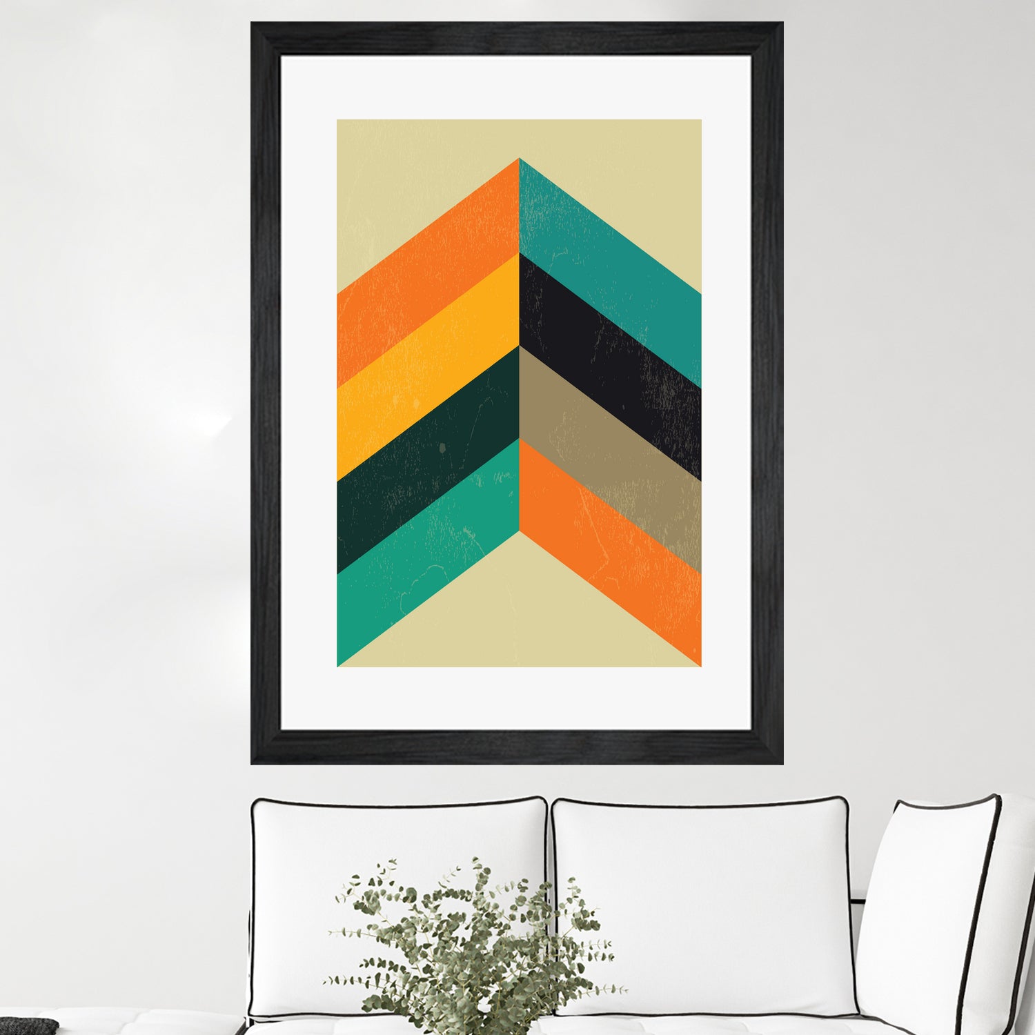 Mid Century Chevron by Studio North on GIANT ART - orange digital drawing