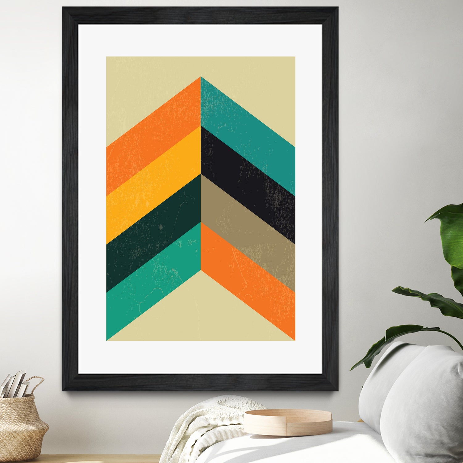 Mid Century Chevron by Studio North on GIANT ART - orange digital drawing